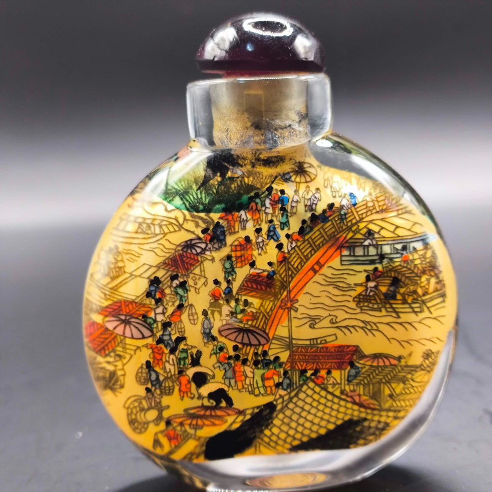 ✨琉璃內畫鼻煙壺｜手工反向作畫・古法工藝・收藏級精品✨-細節圖6