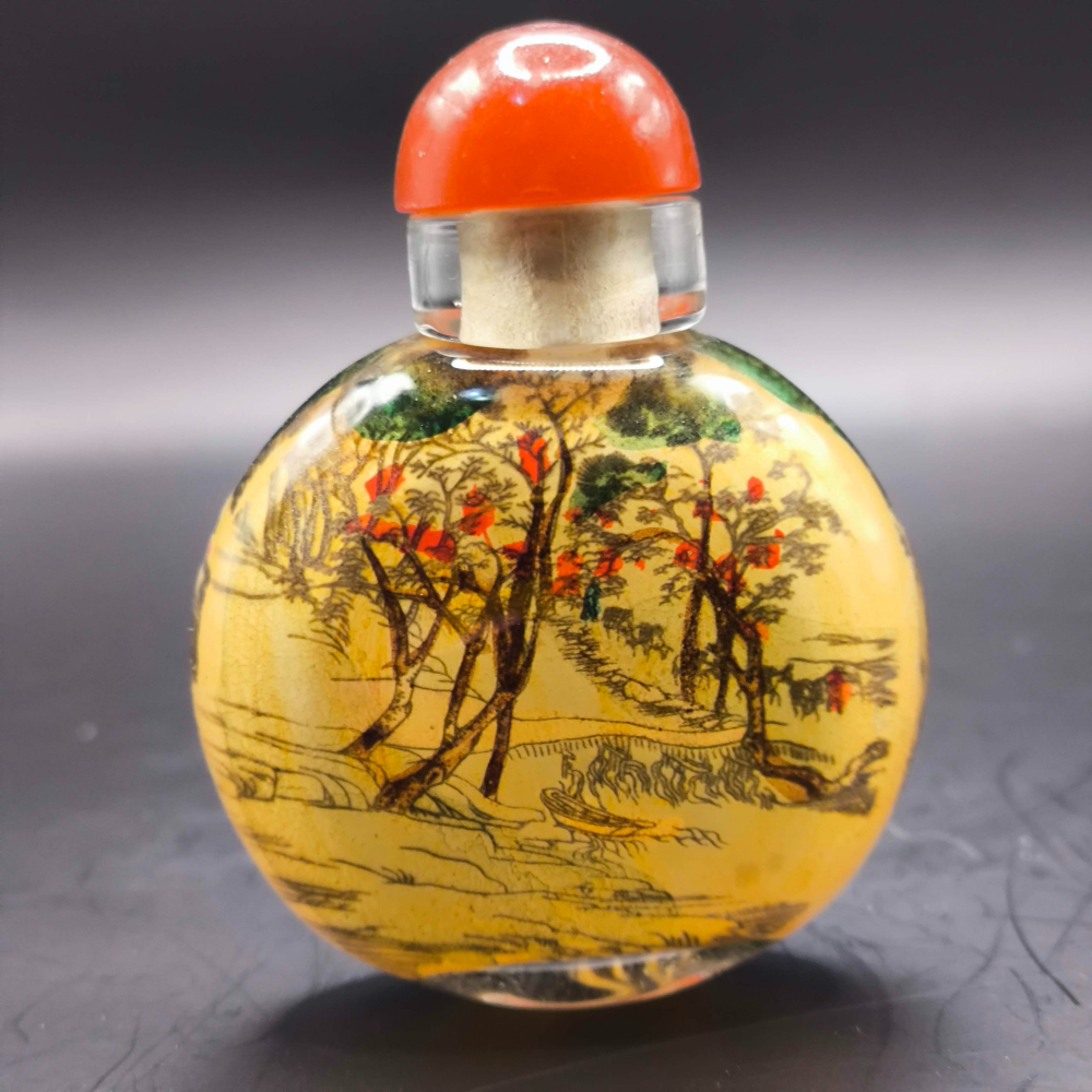 ✨琉璃內畫鼻煙壺｜手工反向作畫・古法工藝・收藏級精品✨-細節圖7