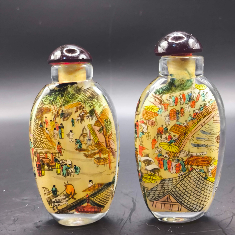 ✨琉璃內畫鼻煙壺｜手工反向作畫・古法工藝・收藏級精品✨-細節圖8