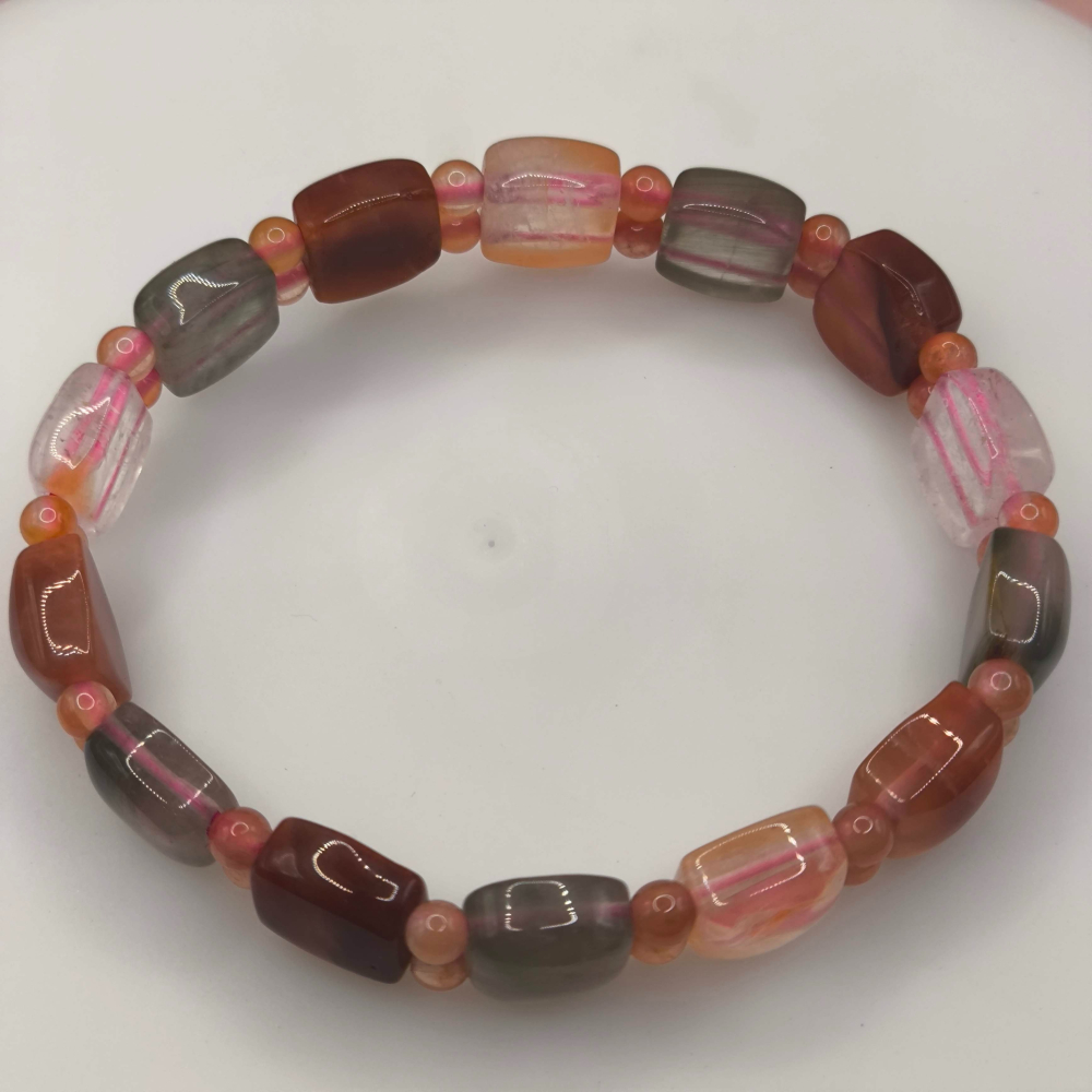 天然瑪瑙糖豆手串｜9.8mm 手工挑色、色潤如蜜，溫潤光澤輕奢質感，日常佩戴亦具收藏價值-細節圖2