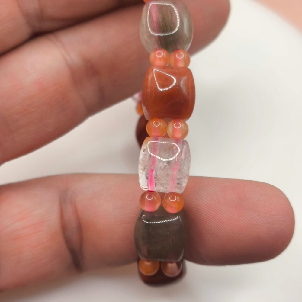 天然瑪瑙糖豆手串｜9.8mm 手工挑色、色潤如蜜，溫潤光澤輕奢質感，日常佩戴亦具收藏價值-細節圖3