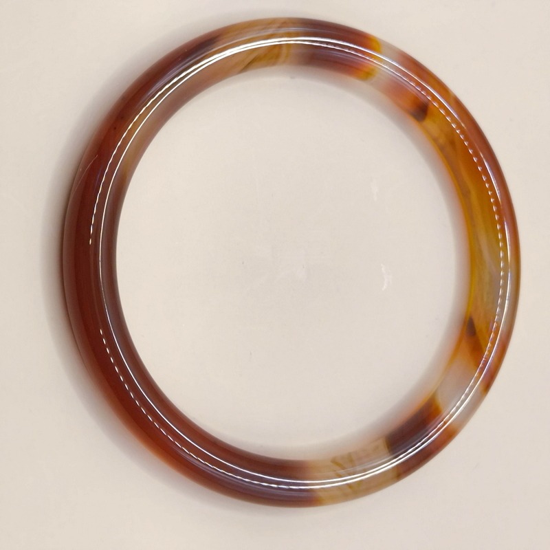 天然瑪瑙手環 17.5圍｜紅褐系漸層紋理｜細版圓鐲｜實拍現貨-細節圖2