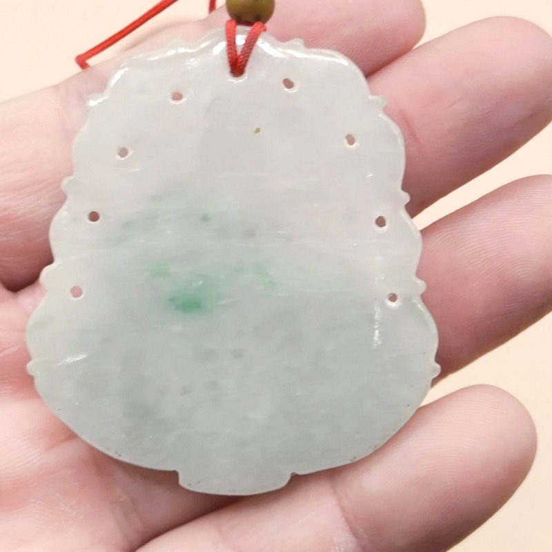 老件收藏｜早期市場稱「大陸玉」觀音玉佩｜約三十年前流通｜白潤玉質・傳統實戴款-細節圖3