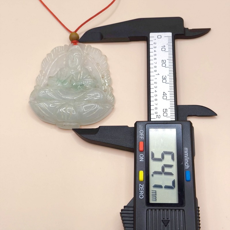 老件收藏｜早期市場稱「大陸玉」觀音玉佩｜約三十年前流通｜白潤玉質・傳統實戴款-細節圖4