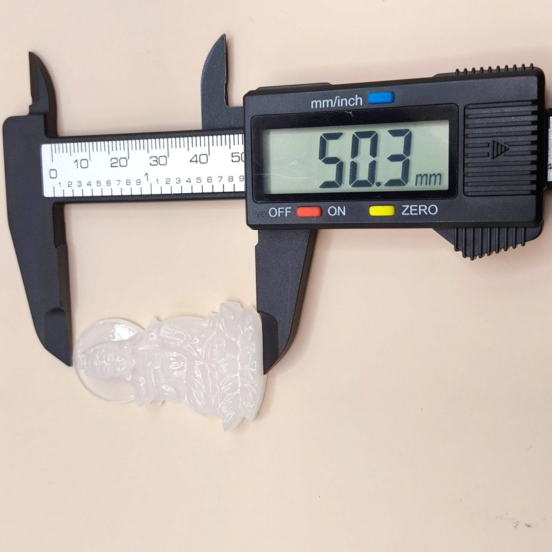 老件收藏｜早期市場稱「大陸玉」觀音玉佩｜約三十年前流通｜白潤玉質・傳統實戴款-細節圖3