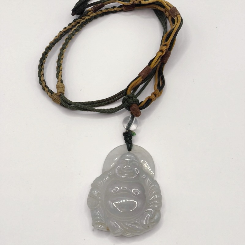 老件收藏｜早期市場稱「大陸玉」彌勒佛玉佩｜約三十年前流通｜玉質通透潤感佳-細節圖2