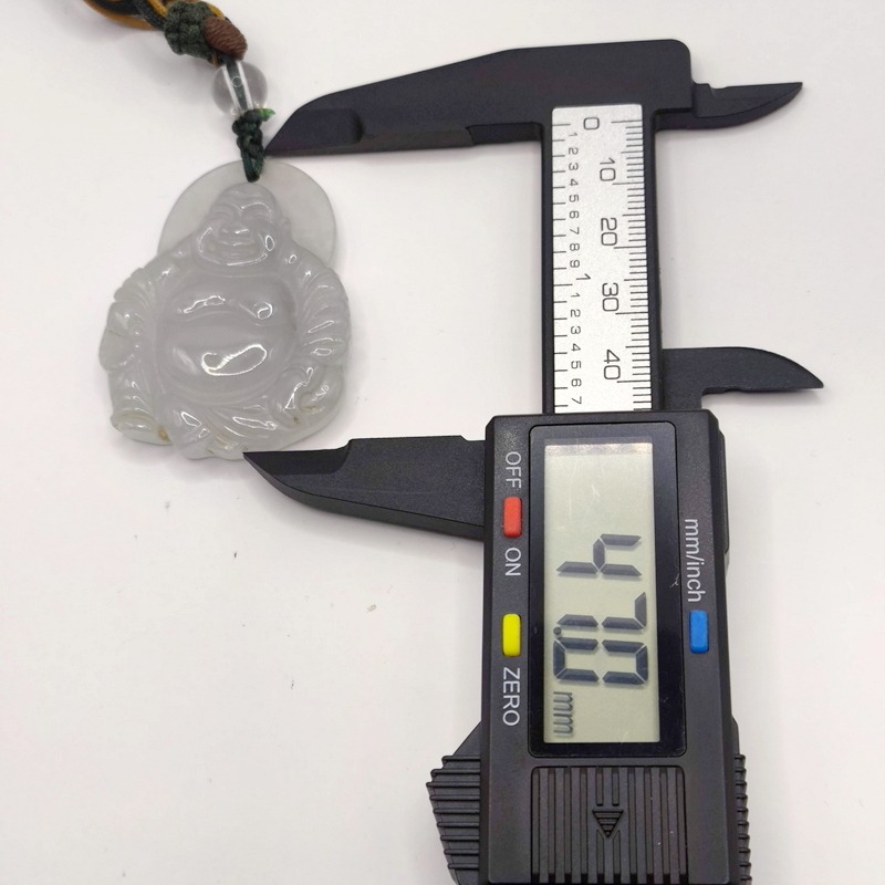 老件收藏｜早期市場稱「大陸玉」彌勒佛玉佩｜約三十年前流通｜玉質通透潤感佳-細節圖4