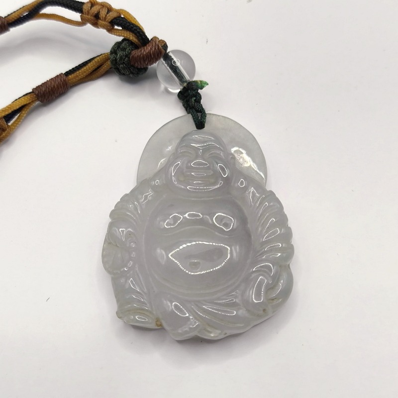 老件收藏｜早期市場稱「大陸玉」彌勒佛玉佩｜約三十年前流通｜玉質通透潤感佳-細節圖6