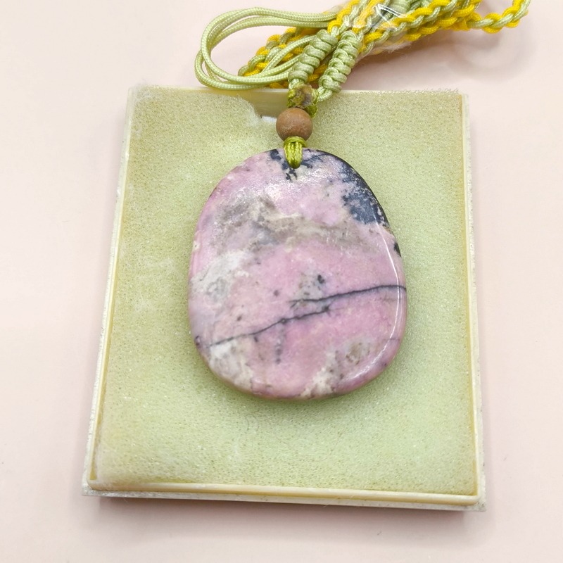 台灣花蓮老礦玫瑰石圓牌｜早期收藏礦料・天然礦紋唯一件-細節圖2