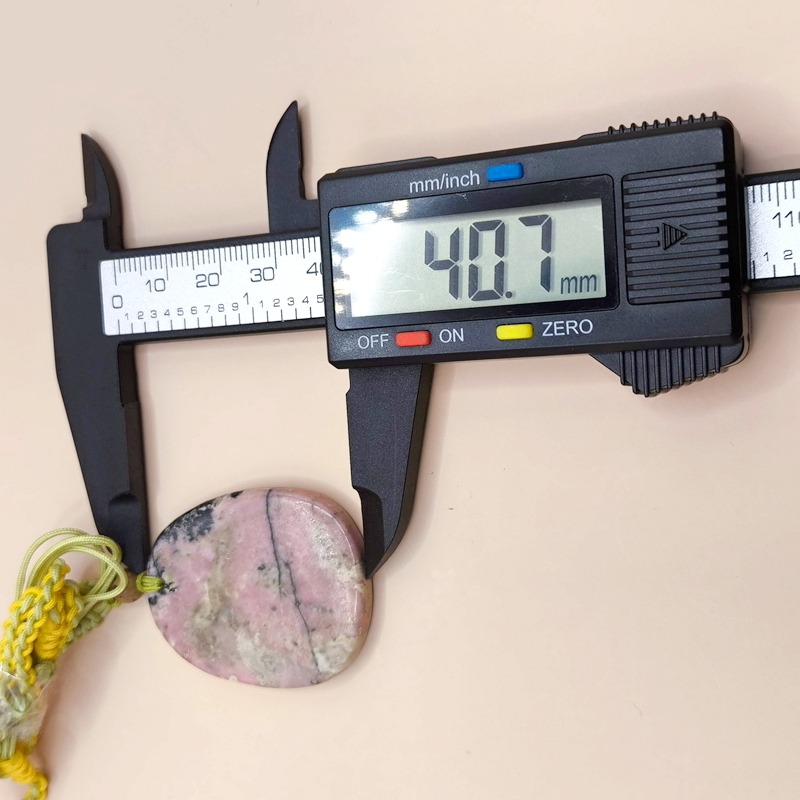 台灣花蓮老礦玫瑰石圓牌｜早期收藏礦料・天然礦紋唯一件-細節圖4