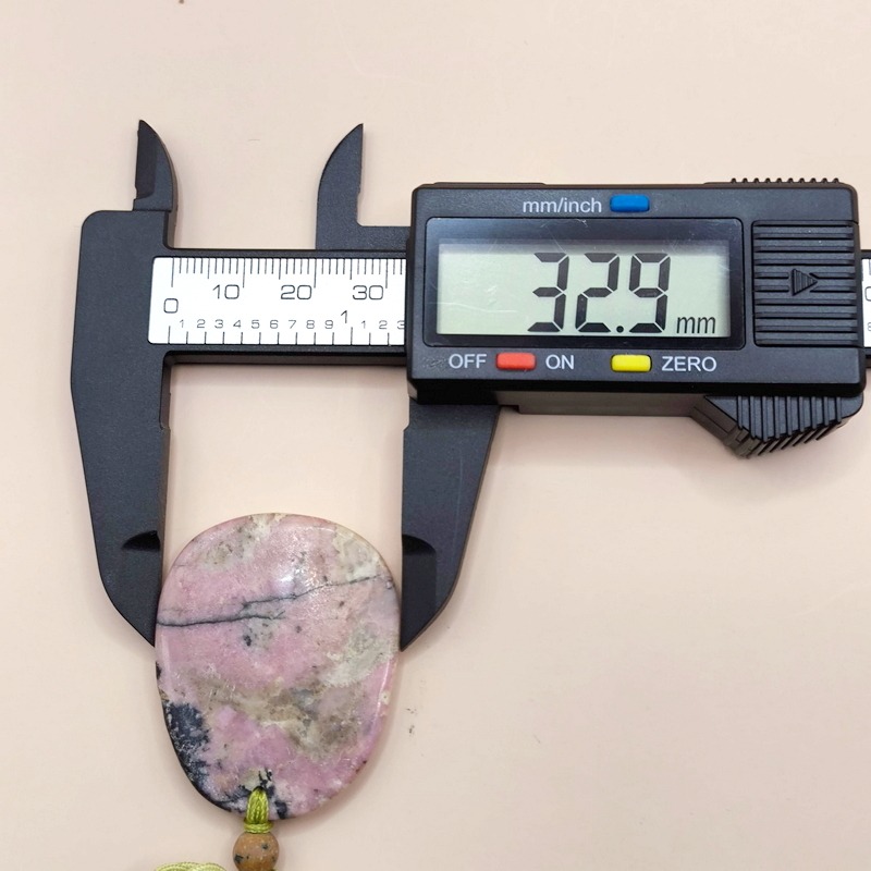 台灣花蓮老礦玫瑰石圓牌｜早期收藏礦料・天然礦紋唯一件-細節圖5