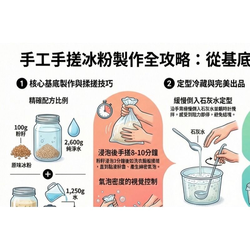 餐飲集團冰粉培訓教材｜手搓冰粉完整技術｜1080P教學影片＋創業PDF｜甜品擺攤技術 （數位商品售後不退）-細節圖4