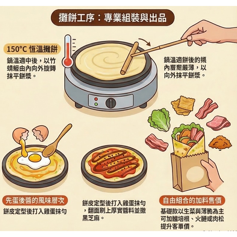 煎餅果子技術教學｜小吃擺攤創業配方｜早餐店熱門產品｜1080P高清教學影片＋完整食譜＋實戰攻略 （數位內容售出不退）-細節圖3