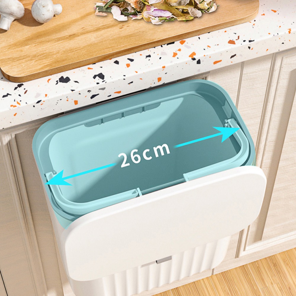 滑蓋式壁掛垃圾桶 《愛優品》新款廚房垃圾桶收納桶 家用衛生間浴 室大容量 翻蓋壁掛式滑蓋垃圾桶-細節圖6