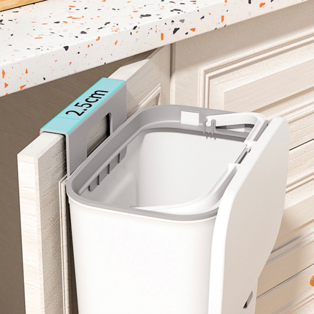 滑蓋式壁掛垃圾桶 《愛優品》新款廚房垃圾桶收納桶 家用衛生間浴 室大容量 翻蓋壁掛式滑蓋垃圾桶-細節圖8