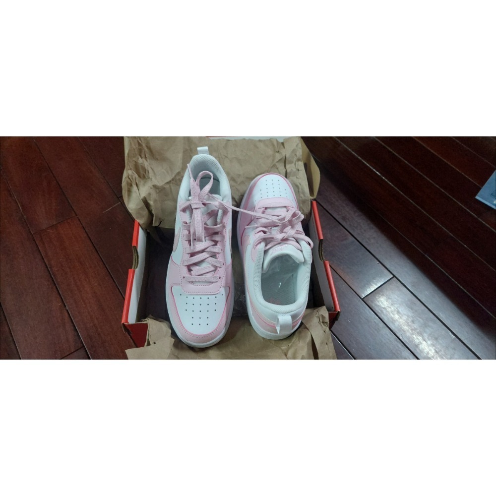 S.G NIKE Court Borough Low 2 DV5458 DV5456-105粉白珠光櫻花親子鞋-細節圖2