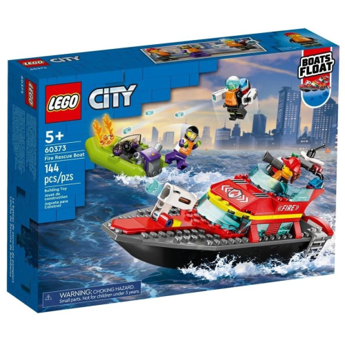 【樂GO】 樂高 LEGO 60373 消防救援船 消防局 快艇 消防員 城市系列 積木 玩具 禮物 樂高正版全新