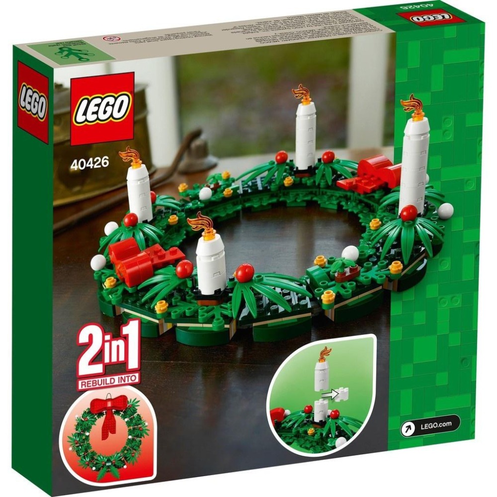 【樂GO】現貨 樂高 LEGO 40426 聖誕花圈 2合1 樂高花圈 聖誕節 聖誕禮物 交換禮物 裝飾品 樂高正版-細節圖2