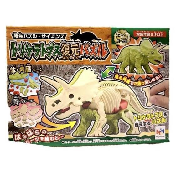 【樂GO】三角龍趣味拼圖 MEGAHOUSE 自然科學系列 拼圖 恐龍 立體拼圖 骨骼 骷髏 正版全新-細節圖2