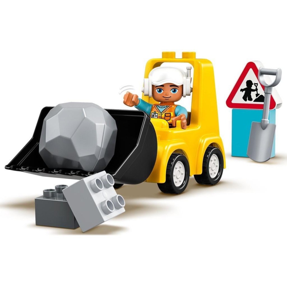 【樂GO】樂高 LEGO 得寶 10930 推土機 大顆粒積木 堆土機 鏟車 工地 玩具 工人 寶寶 禮物 樂高正版全新-細節圖3