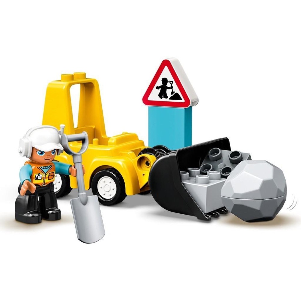 【樂GO】樂高 LEGO 得寶 10930 推土機 大顆粒積木 堆土機 鏟車 工地 玩具 工人 寶寶 禮物 樂高正版全新-細節圖4