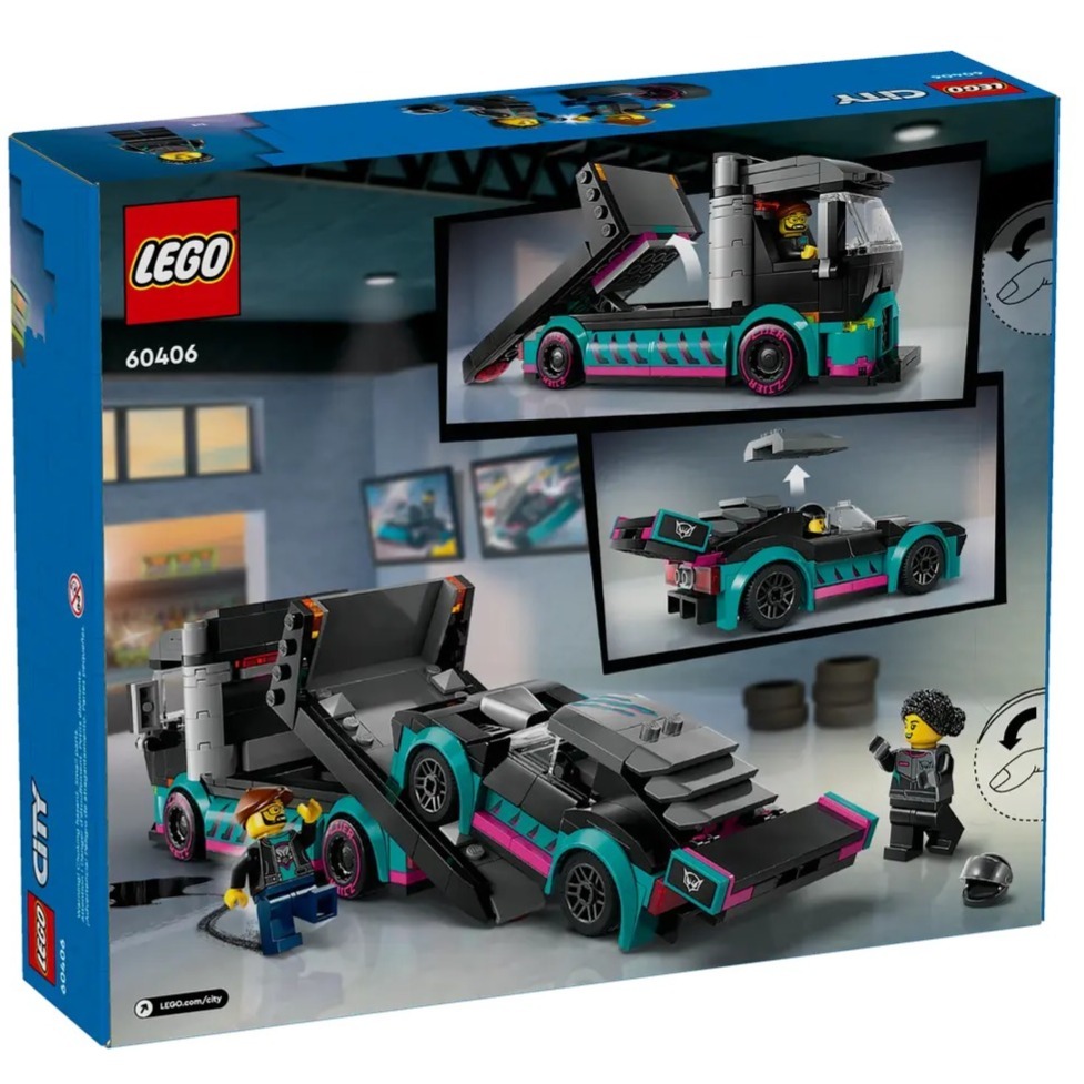 【樂GO】樂高 LEGO 60406 賽車和汽車運輸車 貨車 城市 CITY 積木 玩具 禮物 生日禮物 樂高正版全新-細節圖2
