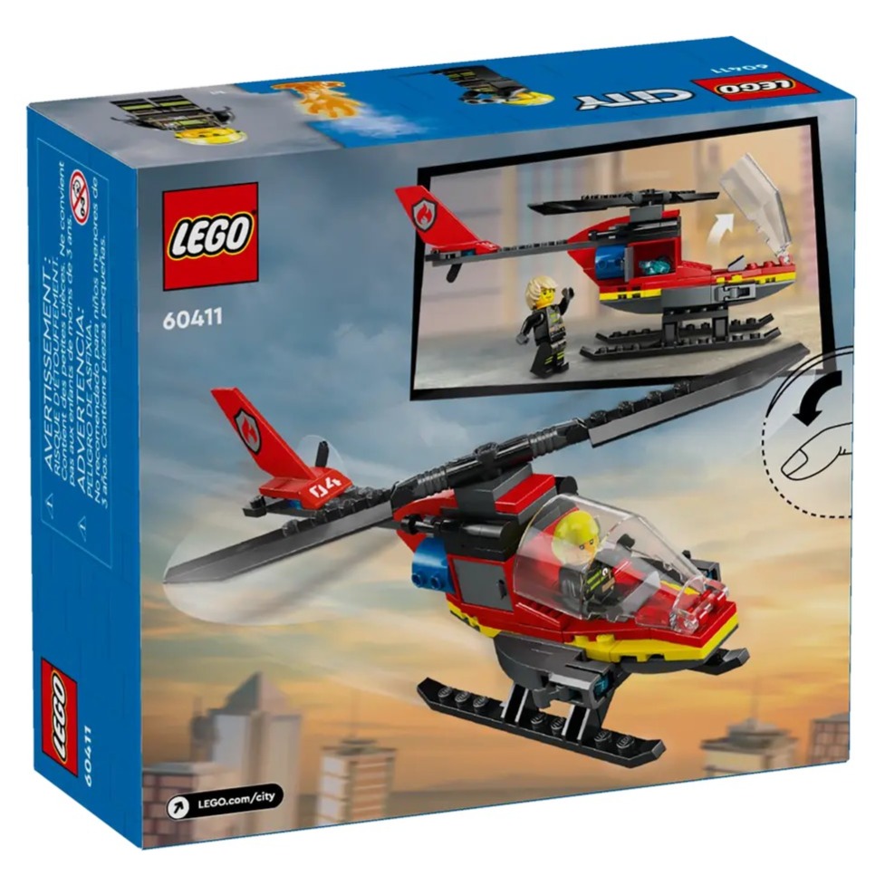 【樂GO】樂高 LEGO 60411 消防救援直升機 消防員 城市 CITY 積木 玩具 禮物 生日禮物 樂高正版全新-細節圖2