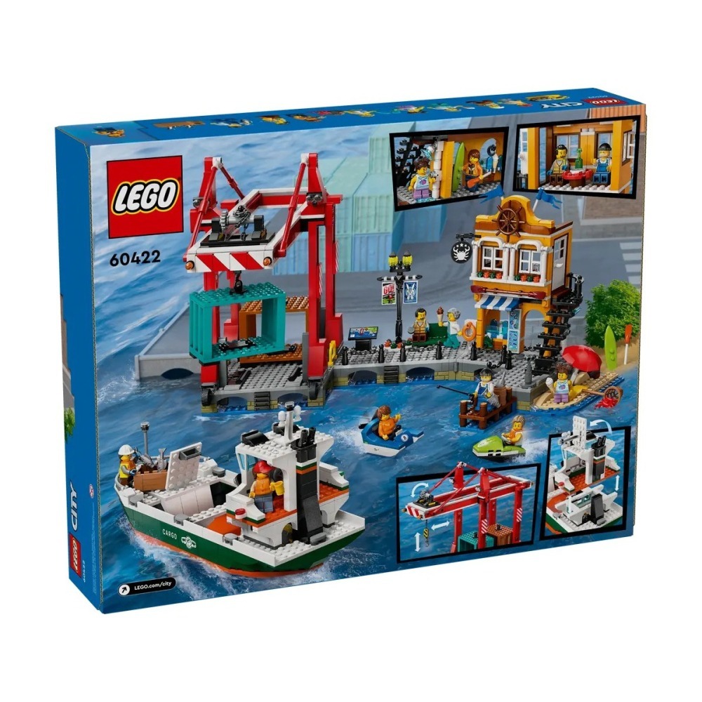 【樂GO】樂高 LEGO 60422 濱海港口和貨船 貨櫃船 船 城市 港口 玩具 積木 玩具 禮物 樂高正版全新-細節圖2