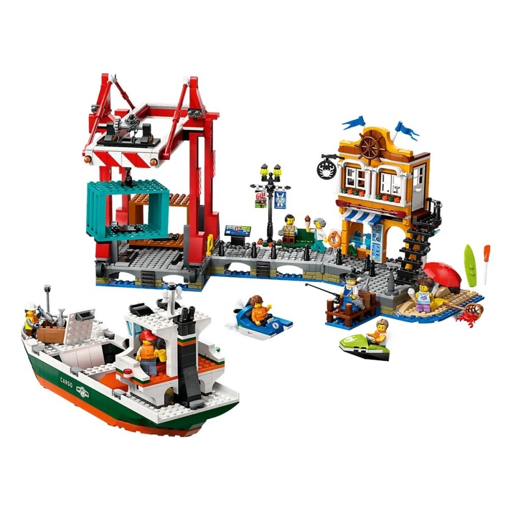 【樂GO】樂高 LEGO 60422 濱海港口和貨船 貨櫃船 船 城市 港口 玩具 積木 玩具 禮物 樂高正版全新-細節圖4