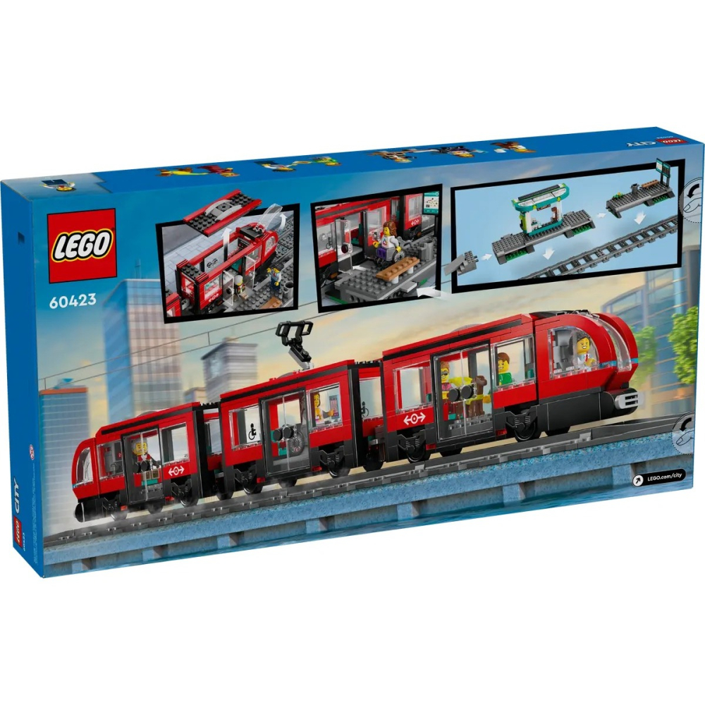 【樂GO】樂高 LEGO 60423 市區路面電車和車站 城市 輕軌 軌道 火車 列車 玩具 積木 禮物 樂高正版全新-細節圖2