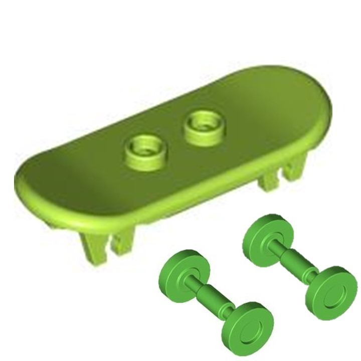 【樂GO】樂高零件 30588 LEGO 滑板 萊姆綠 樂高人偶配件 運動用品 四輪滑板 樂高正版全新 A27-細節圖2