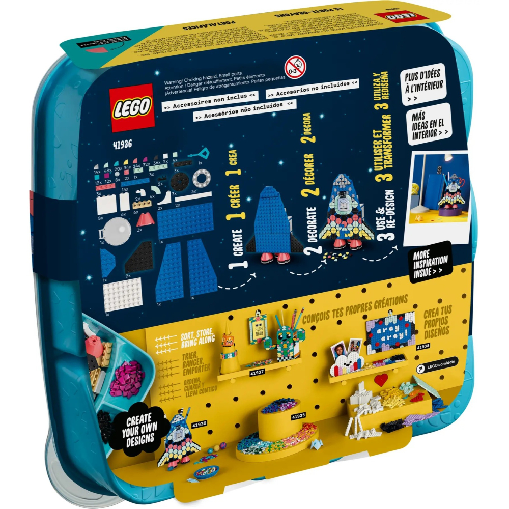 【樂GO】樂高 LEGO 41936 DOTS 筆筒 點點 豆豆 火箭 太空 收納盒 玩具 禮物 手作 樂高正版全新-細節圖2