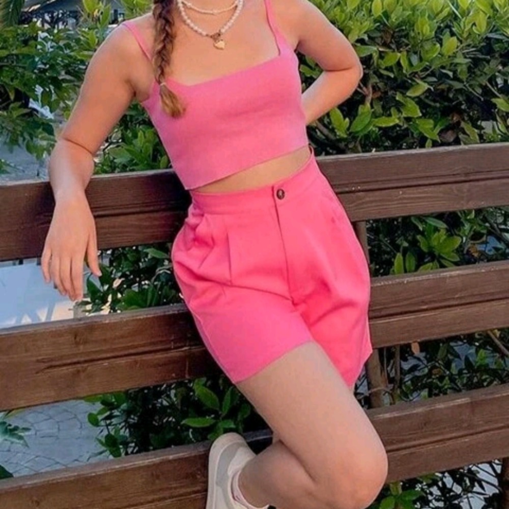 二手9成新 多巴胺粉色夏季短褲 女生夏天短褲-細節圖4