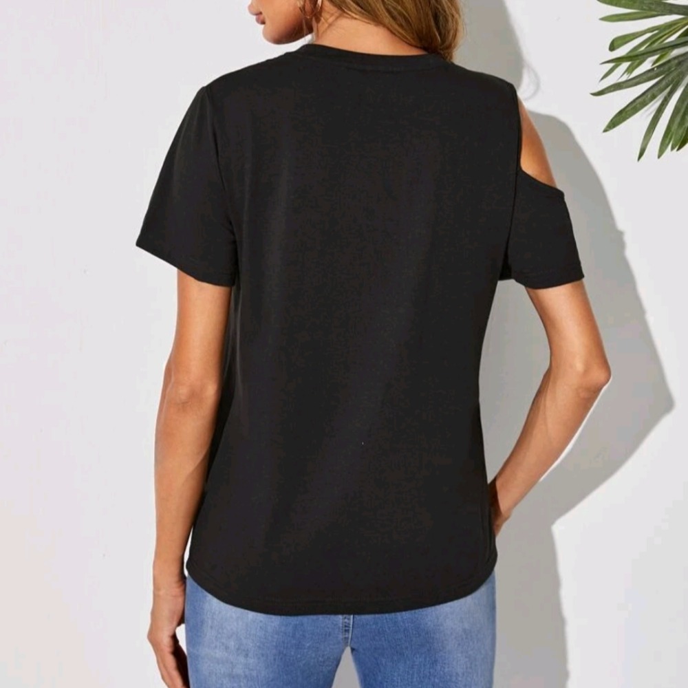 （全新）女生鏤空T恤 黑色 2023夏季涼感T-shirt-細節圖4