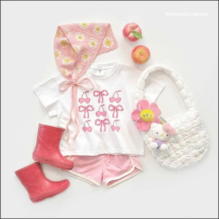 White sketchbook正韓女童蝴蝶結休閑套裝-預購-細節圖2