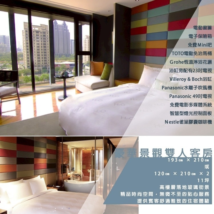 平日升等高樓層景觀雙人(瑪利歐大推浮誇早餐)高雄鼓山區．H2O水京棧國際酒店『各房型入住+早餐+設施』近巨蛋站、瑞豐夜市-細節圖6