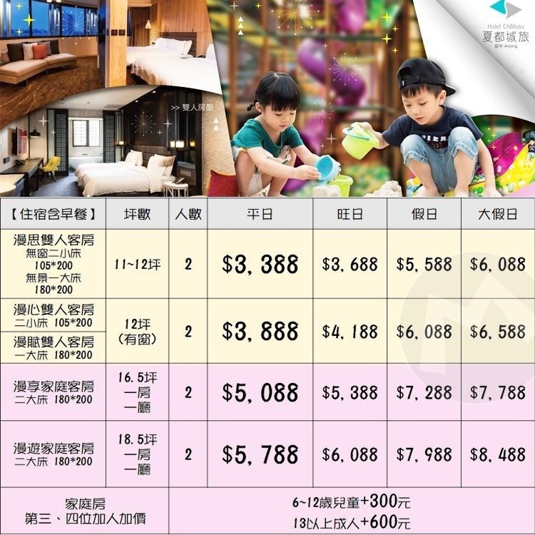 【瑪利歐旅遊網】夏都集團．親子首選 台南安平館夏都城旅『各房型住宿+早餐+千坪室內遊樂園+健身房』-細節圖2