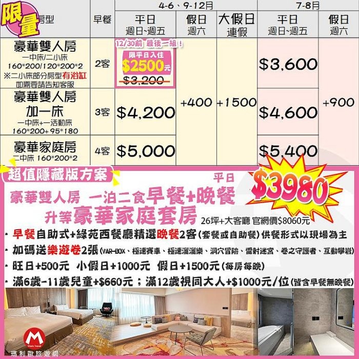 【瑪利歐旅遊網】(升等套房再送樂遊卷！)花蓮美侖大飯店全新裝潢【各房型住宿乙晚+自助式早餐＋泳池＋免費設施】-細節圖2