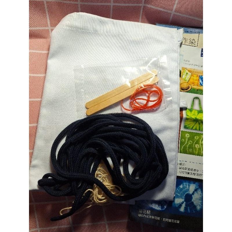 （全新材料包）DIY 100%純棉手作染 束口後背包-細節圖2