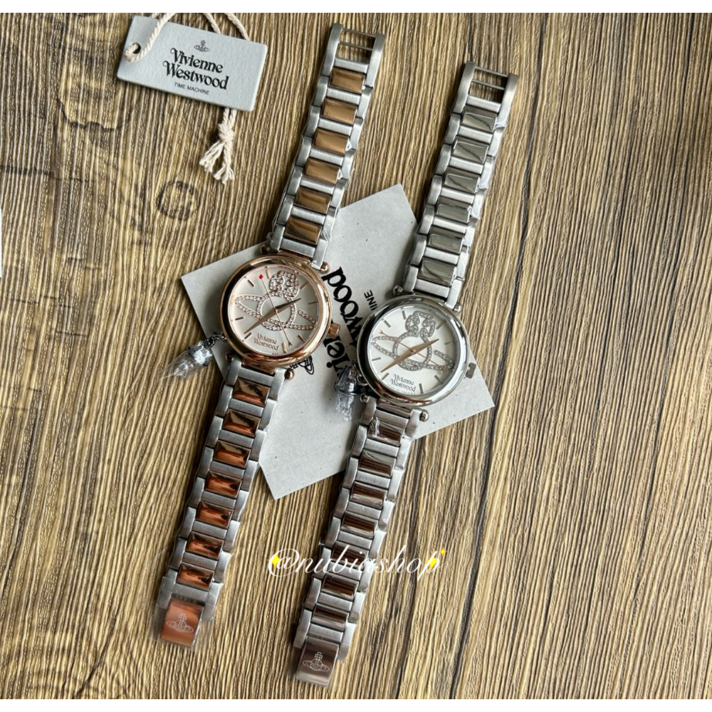 Vivienne Westwood 晶鑽土星錶盤 星球吊墜 銀色鋼帶 女錶 VV006SLSL-細節圖5