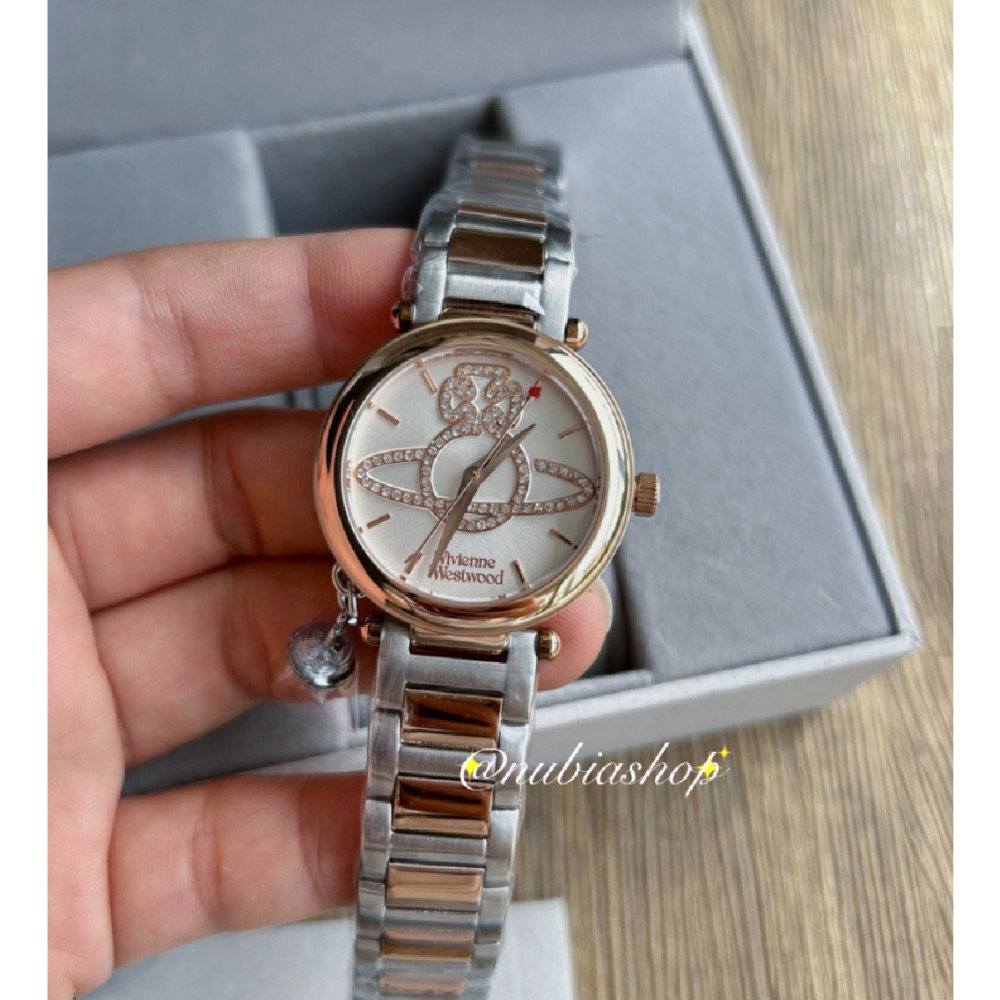 Vivienne Westwood 晶鑽土星錶盤 星球吊墜 銀色鋼帶 女錶 VV006SLSL-規格圖8