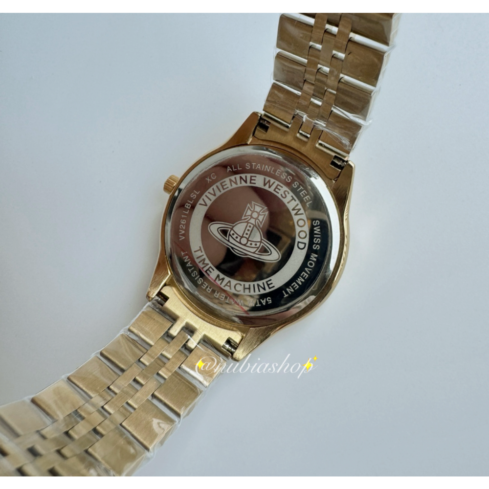 Vivienne Westwood 金色鋼帶 灰色錶面 氣質女錶 VV261GYGD-細節圖5