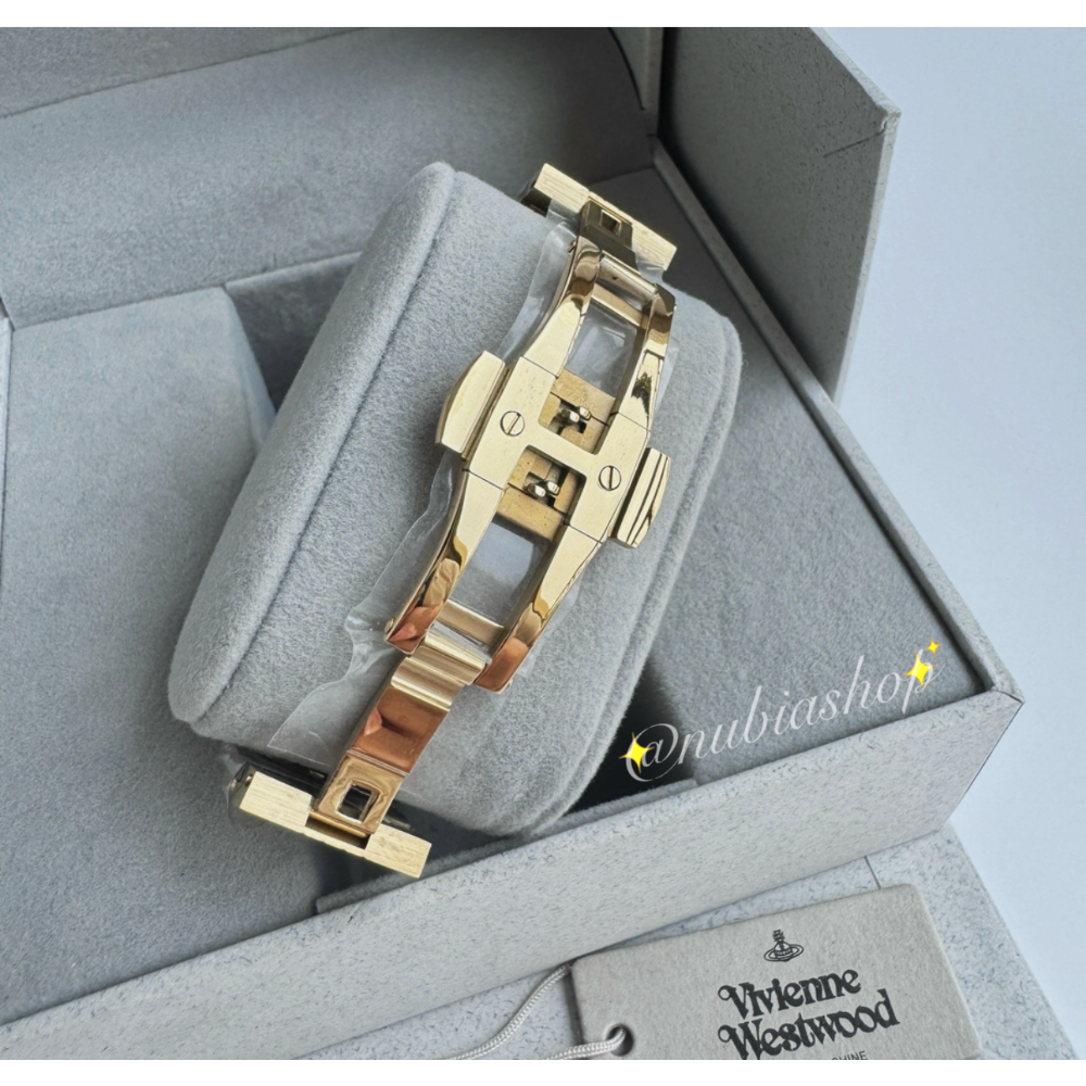 Vivienne Westwood 金色鋼帶 灰色錶面 氣質女錶 VV261GYGD-細節圖7