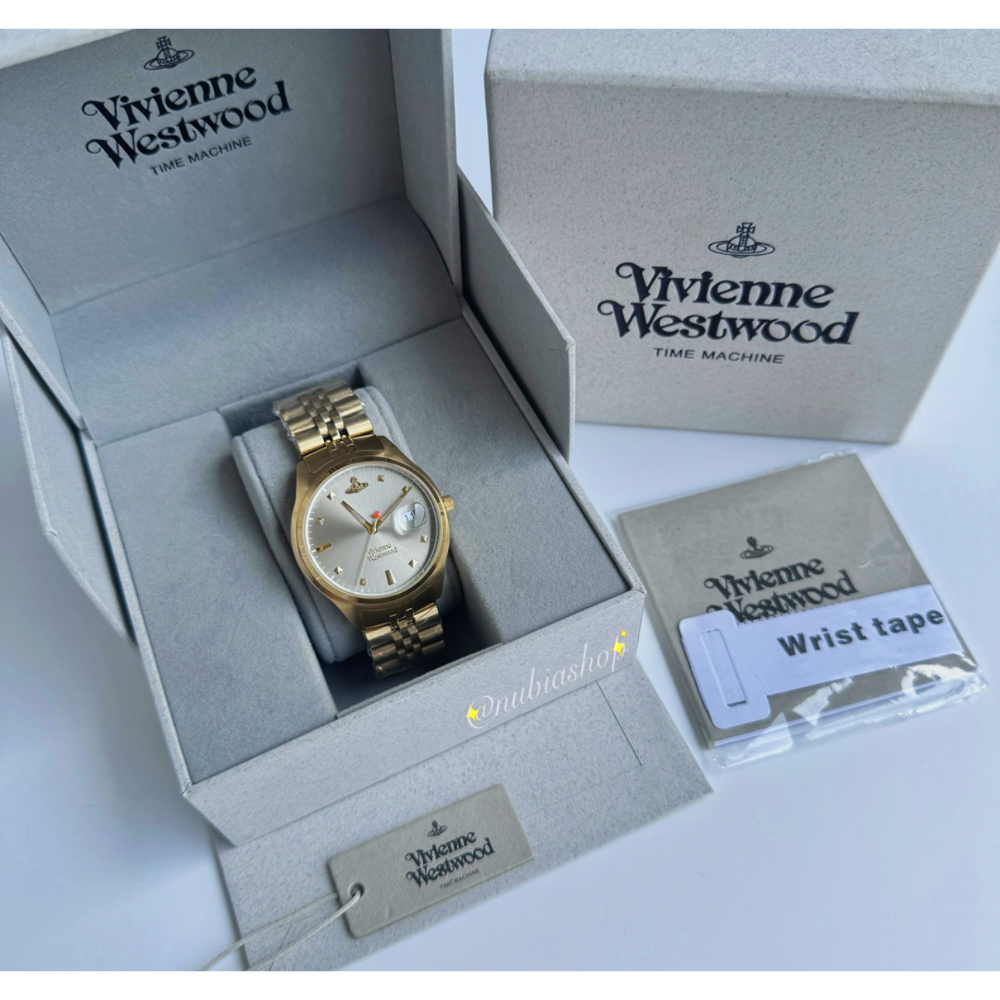 Vivienne Westwood 金色鋼帶 灰色錶面 氣質女錶 VV261GYGD-細節圖8