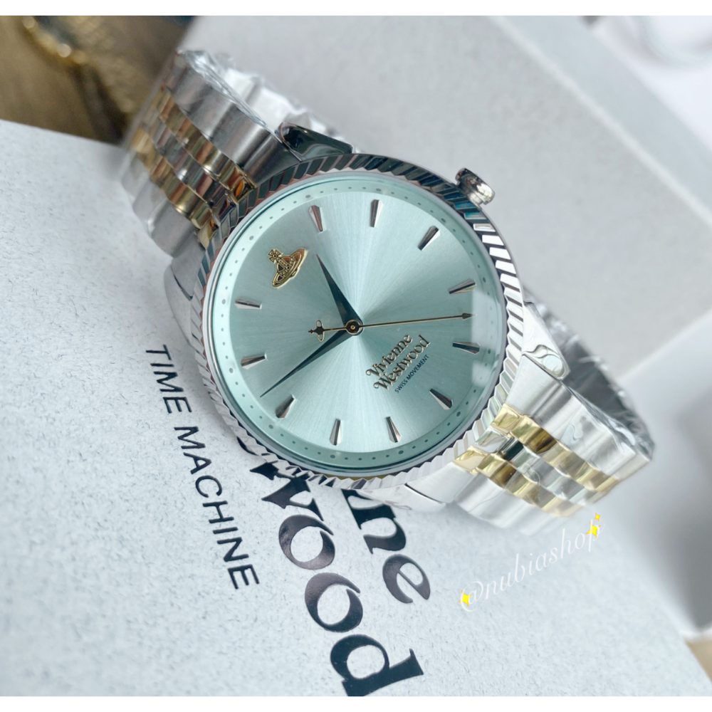 Vivienne Westwood 薇薇安 西太后 冰藍面 鋼帶 女錶 VV240LGRSG-細節圖2