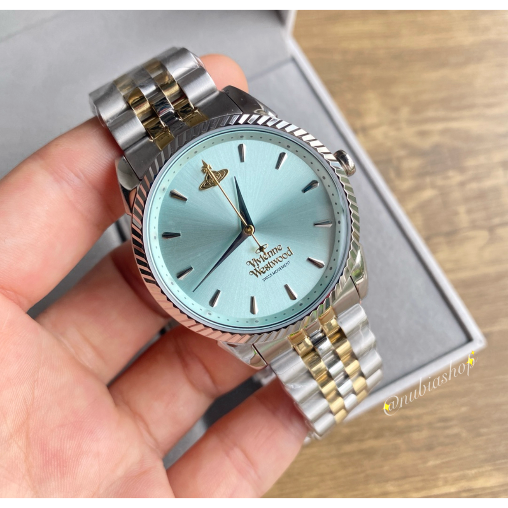 Vivienne Westwood 薇薇安 西太后 冰藍面 鋼帶 女錶 VV240LGRSG-細節圖7