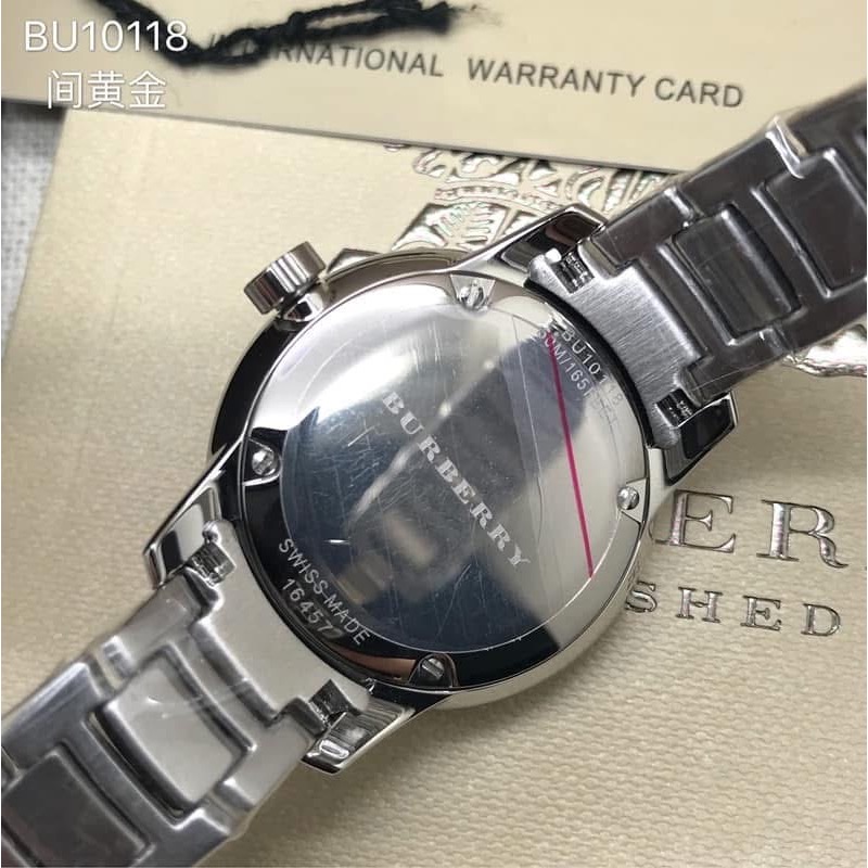 Burberry 格紋錶盤 金/銀雙色鋼帶 女錶 BU10118-細節圖4