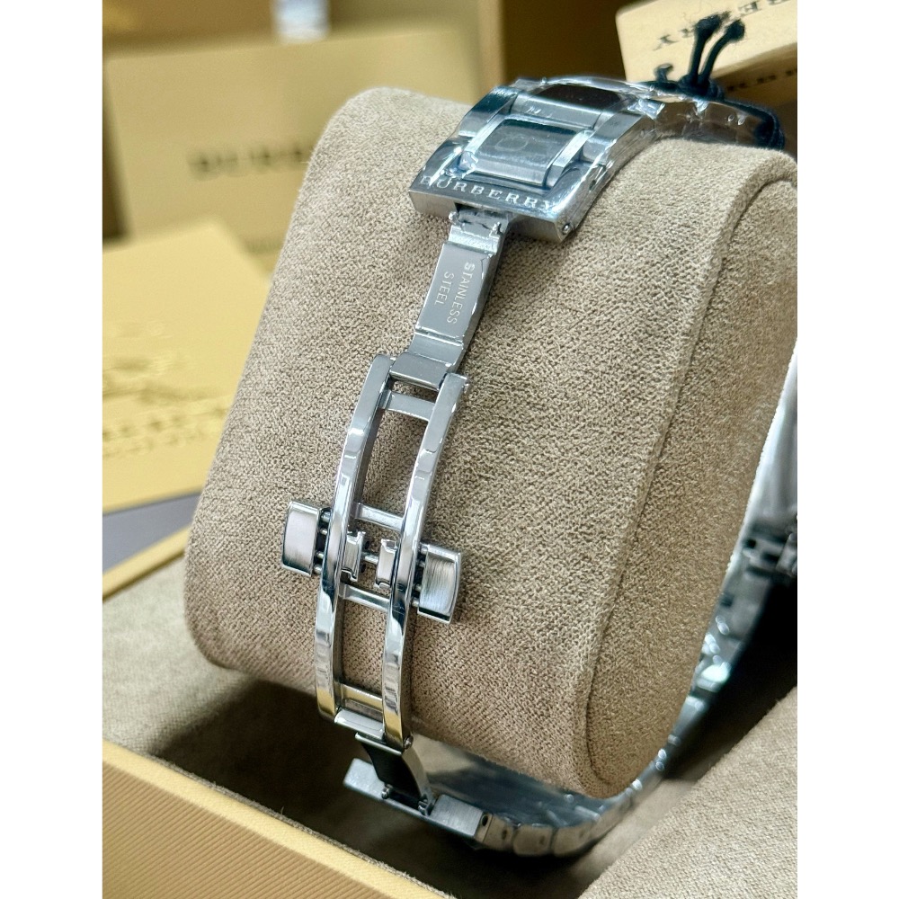 Burberry 格紋錶盤 銀色鋼帶 38mm 戰馬男錶 BU9000-細節圖5