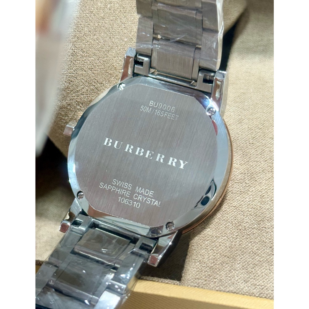 Burberry 格紋錶盤 玫瑰金+銀色 雙色鋼帶 戰馬手錶 BU9006-細節圖3