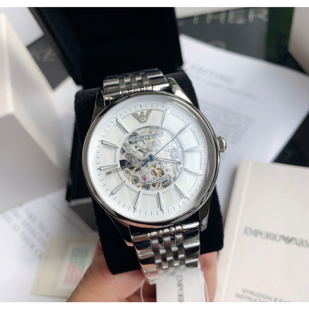 Emporio Armani 鏤空面盤 鋼帶 AR1945 阿瑪尼 自動上鍊機械錶-細節圖8